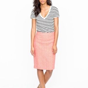 J. Crew pink tweed pencil skirt